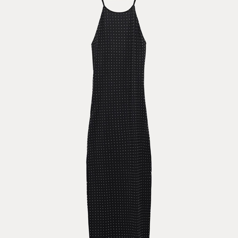 SHIMMER POLYAMIDE HALTER
DRESS